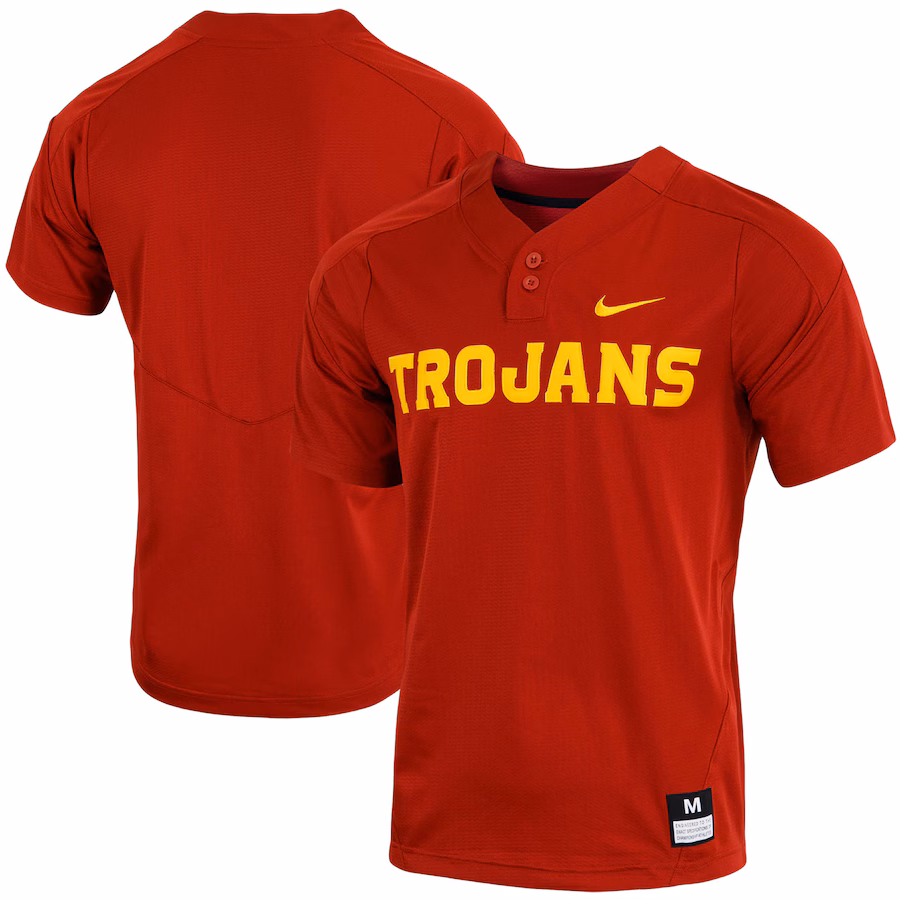 Men's Nike Cardinal USC Trojans Replica Vapor Elite Two-Button Baseball Jersey - Jersey