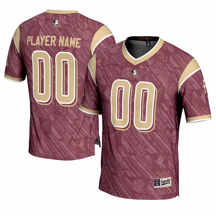 Florida State Seminoles GameDay Greats Highlight Print NIL Pick-A-Player Football Jersey - Garnet - Jersey