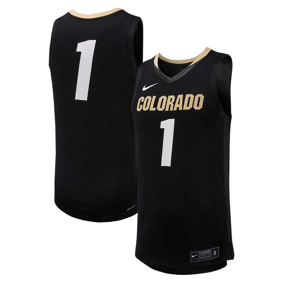 Men's Nike #1 Black Colorado Buffaloes Replica Basketball Jersey - Jersey