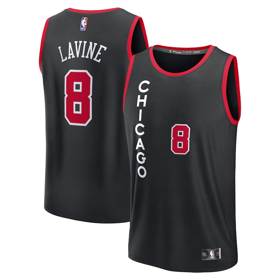 Men's Chicago Bulls Zach LaVine Fanatics Black Fast Break Jersey - City Edition - Jersey