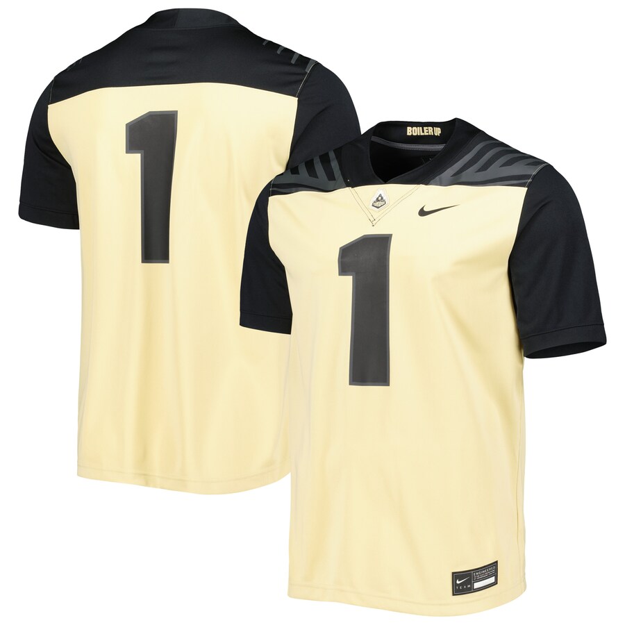 Men's Nike #1 Gold Purdue Boilermakers Untouchable Football Jersey - Jersey