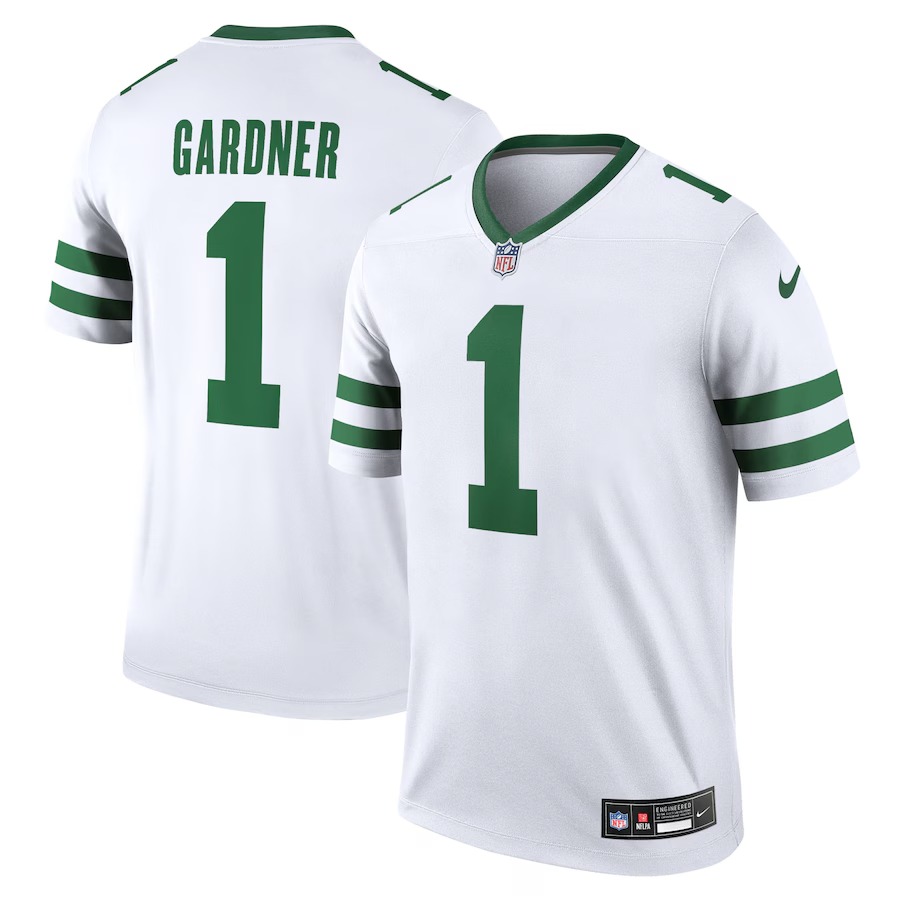 Men's New York Jets Ahmad Sauce Gardner Nike Legacy White Legend Player Performance Top - Jersey