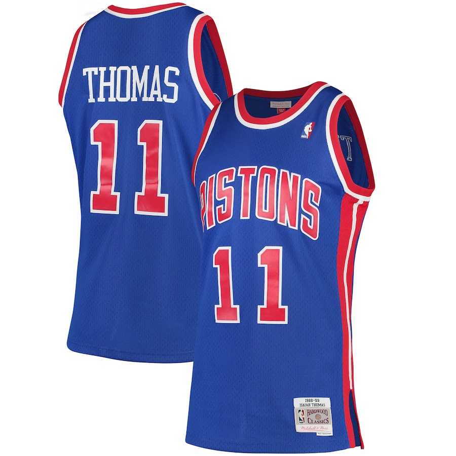 Men's Detroit Pistons Isiah Thomas Mitchell & Ness Blue 1988/89 Hardwood Classics Swingman Jersey - Jersey