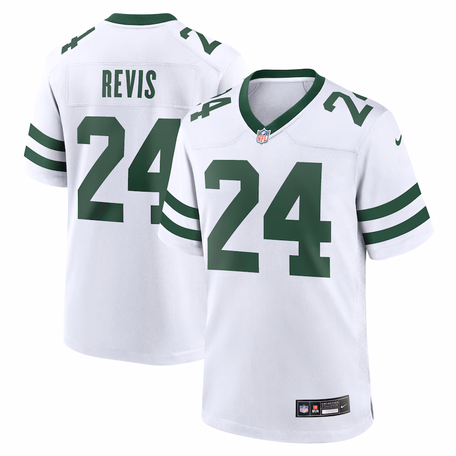 Men's New York Jets Darrelle Revis Nike White Legacy Retired Player Game Jersey - Jersey