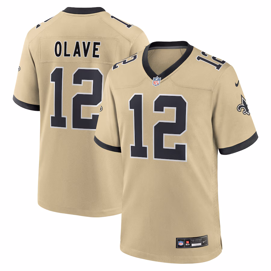 Youth New Orleans Saints Chris Olave Nike Gold Gameday Golds Alternate Game Player Jersey - Jersey