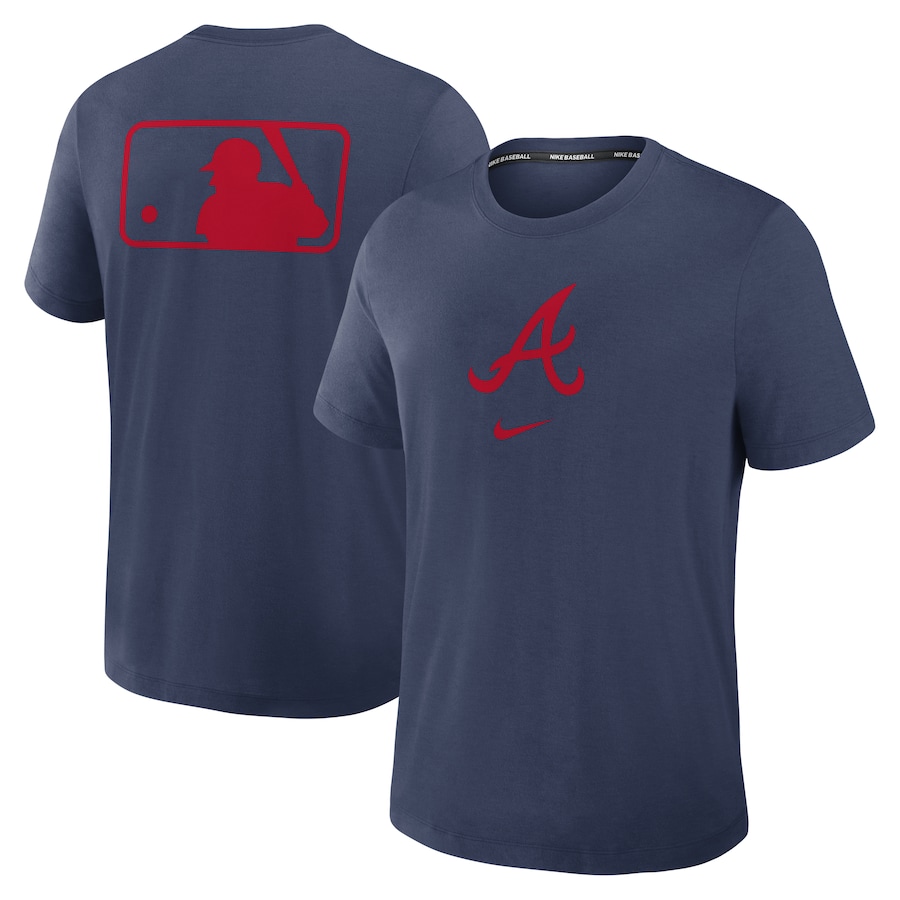 Men's Atlanta Braves Nike Navy Authentic Collection Early Work Tri-Blend Performance T-Shirt - Jersey