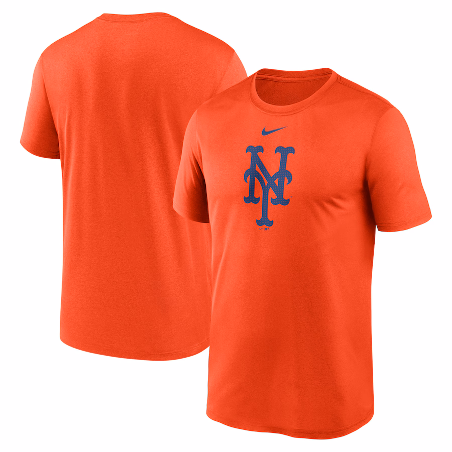 Men's New York Mets Nike Orange Legend Fuse Large Logo Performance T-Shirt - Jersey