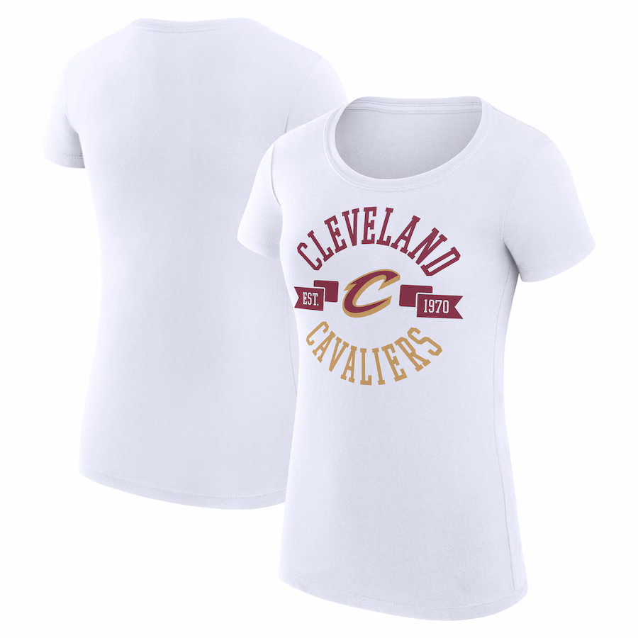 Women's Cleveland Cavaliers G-III 4Her by Carl Banks White Large City Logo Fitted T-Shirt - Jersey