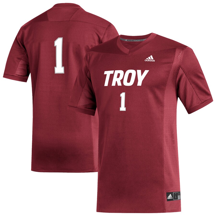 Men's adidas #1 Cardinal Troy University Trojans Replica Football Jersey - Jersey