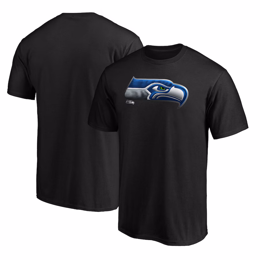 Men's Seattle Seahawks  Black Midnight Mascot T-Shirt - Jersey