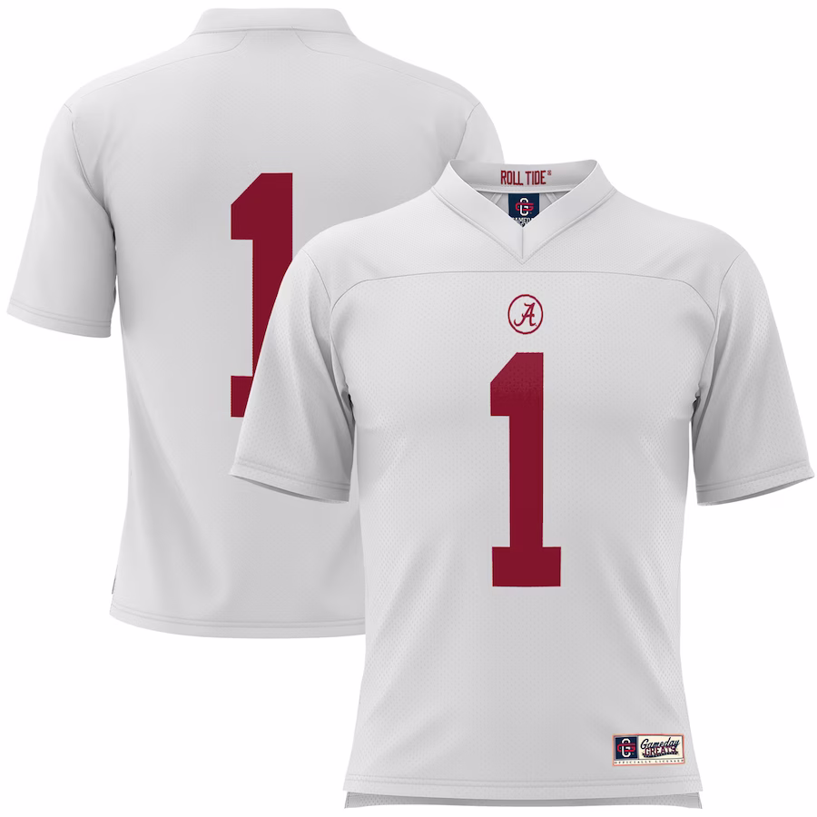 #1 Alabama Crimson Tide GameDay Greats Youth Football Jersey - White - Jersey
