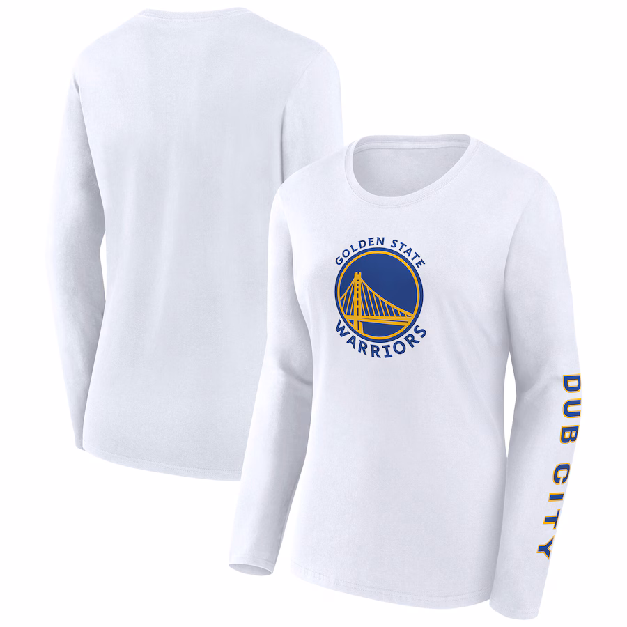 Women's Golden State Warriors Fanatics White Long Sleeve T-Shirt - Jersey