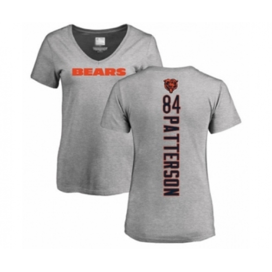 Football Women's Chicago Bears #84 Cordarrelle Patterson Ash Backer V-Neck T-Shirt - Jersey
