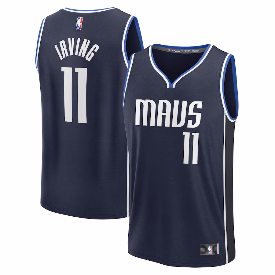 Men's Dallas Mavericks Kyrie Irving Fanatics Navy Fast Break Replica Player Jersey - Statement Edition - Jersey