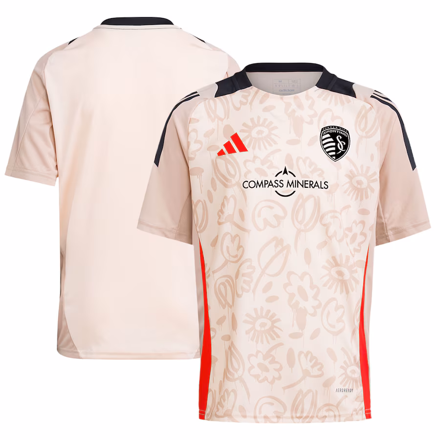 Youth Sporting Kansas City adidas Brown 2024 One Planet Pre-Match Top - Jersey