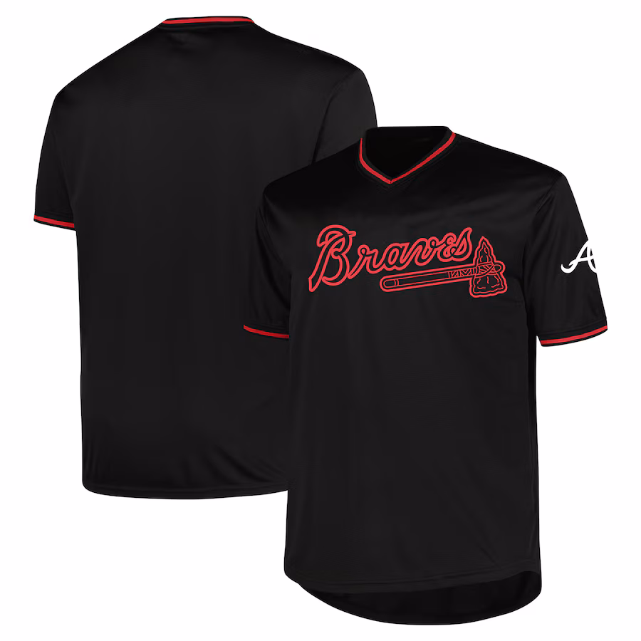 Men's Atlanta Braves Profile Black Big & Tall Pop Fashion Jersey - Jersey