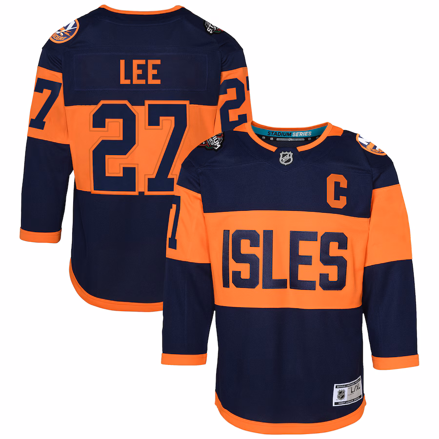Youth New York Islanders Anders Lee Navy 2024 NHL Stadium Series Premier Player Jersey - Jersey