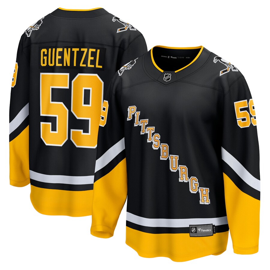 Men's Pittsburgh Penguins Jake Guentzel Fanatics Branded Black 2021/22 Alternate Premier Breakaway Player Jersey - Jersey