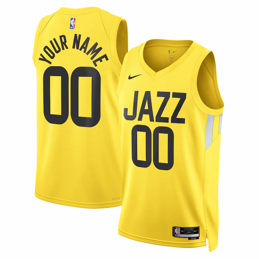 Unisex Utah Jazz Nike Gold Swingman Custom Jersey - Icon Edition - Jersey