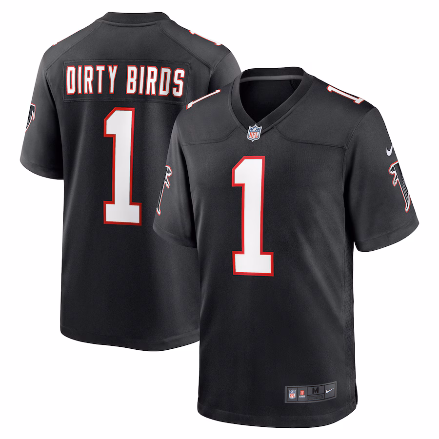 Men's Atlanta Falcons Dirty Birds Nike Black Throwback Game Jersey - Jersey