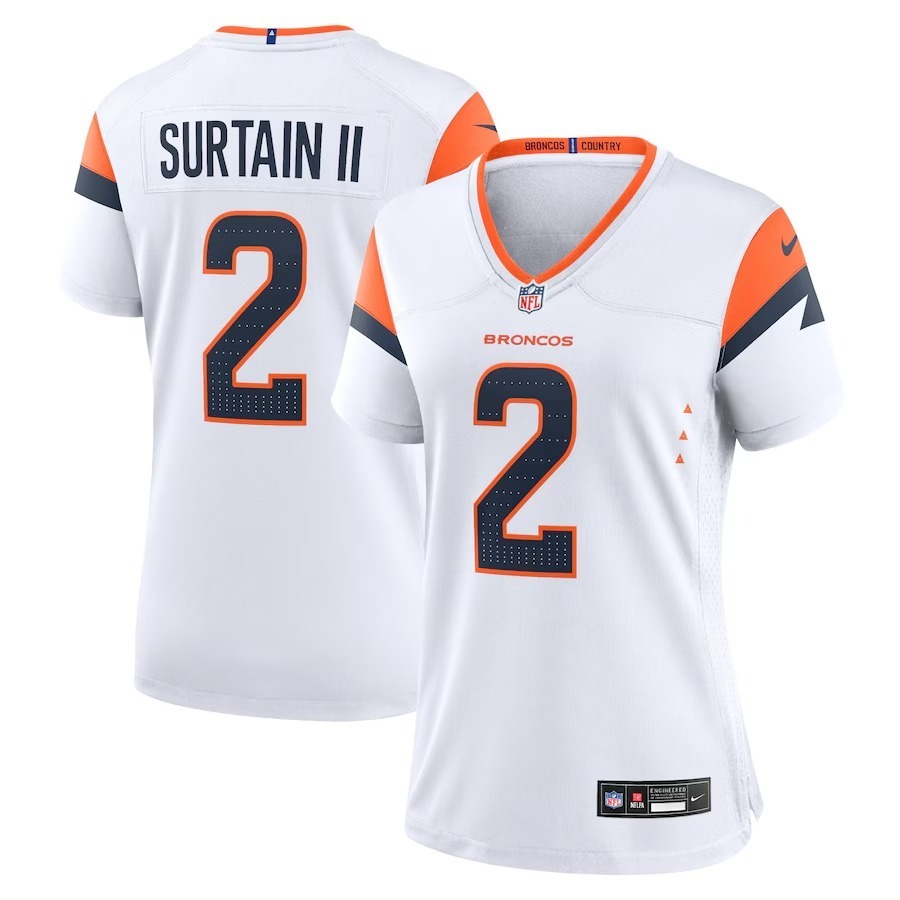 Women's Denver Broncos Patrick Surtain II Nike White Mile High Collection Game Jersey - Jersey
