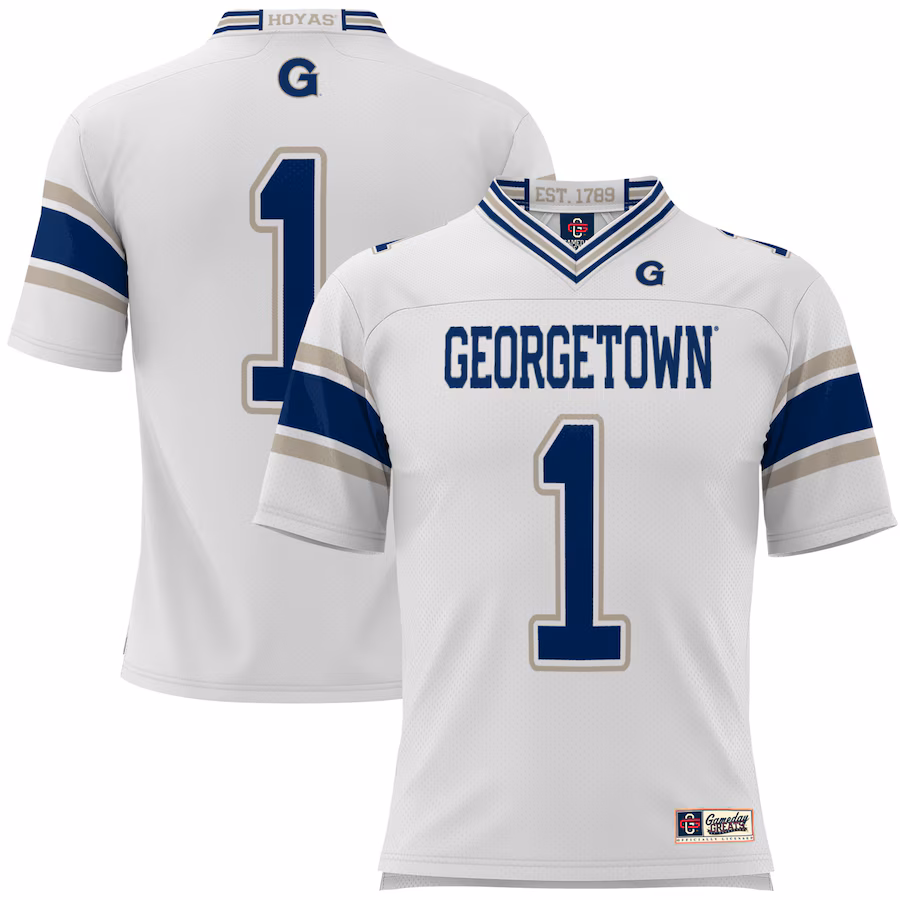 Youth GameDay Greats #1 White Georgetown Hoyas Football Jersey - Jersey