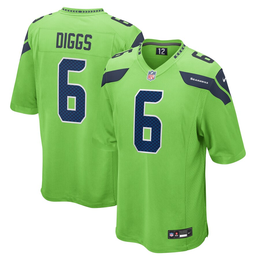 Men's Seattle Seahawks Quandre Diggs Nike Neon Green  Game Jersey - Jersey