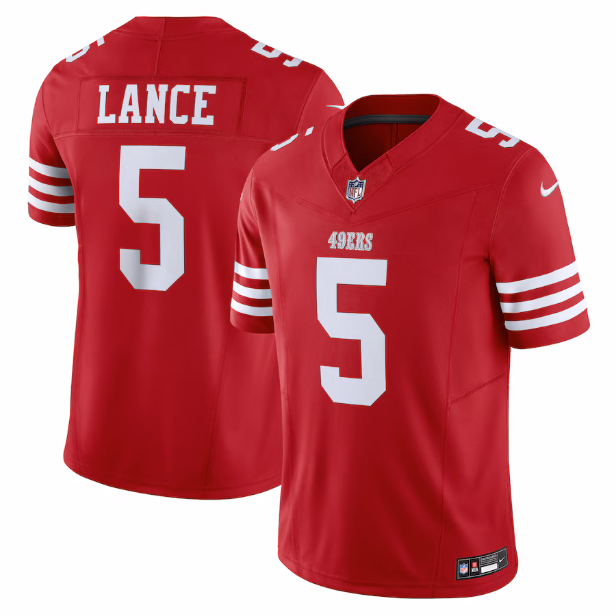 Men's San Francisco 49ers Trey Lance Nike Scarlet Vapor F.U.S.E. Limited Jersey - Jersey