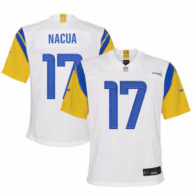 Youth Los Angeles Rams Puka Nacua Nike White Game Jersey - Jersey