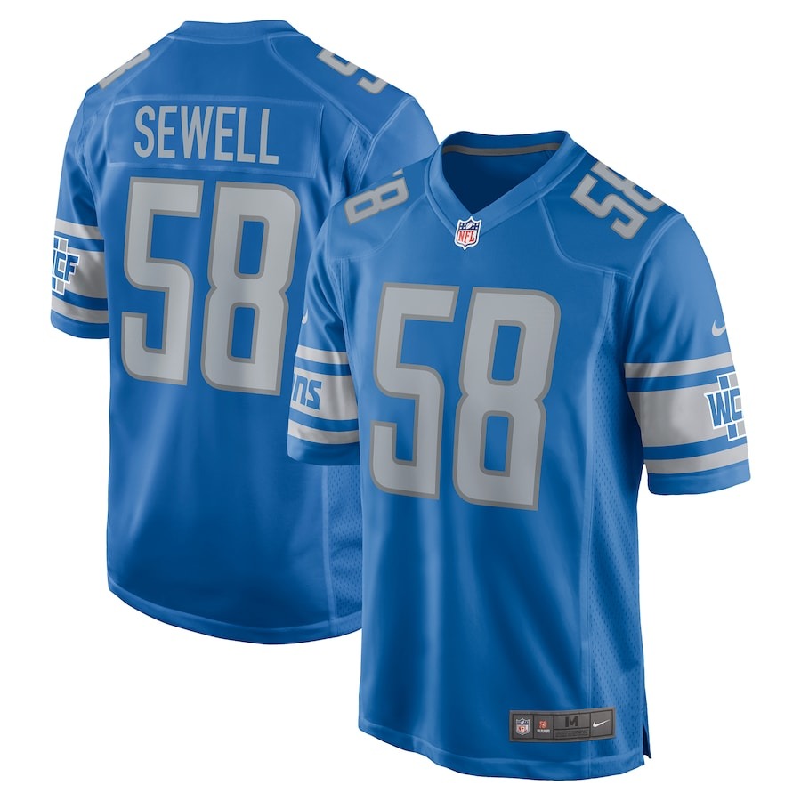 Men's Detroit Lions Penei Sewell Nike Blue Game Jersey - Jersey