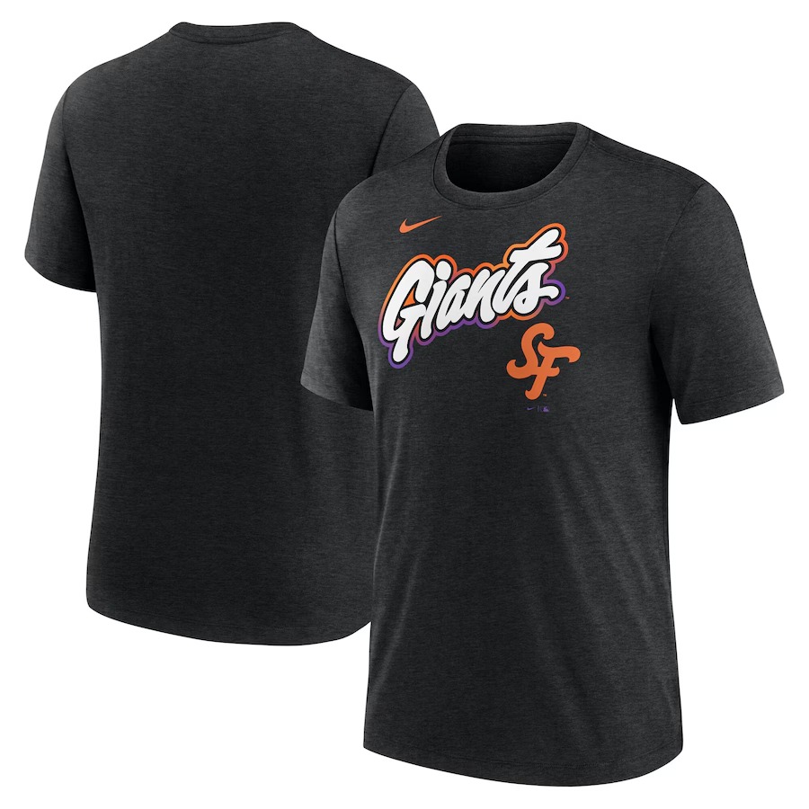 Men's San Francisco Giants Nike Heather Black 2025 City Connect Tri-Blend T-Shirt - Jersey