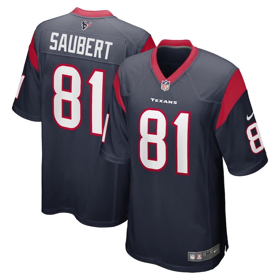 Men's Houston Texans Eric Saubert Nike Navy Game Jersey - Jersey