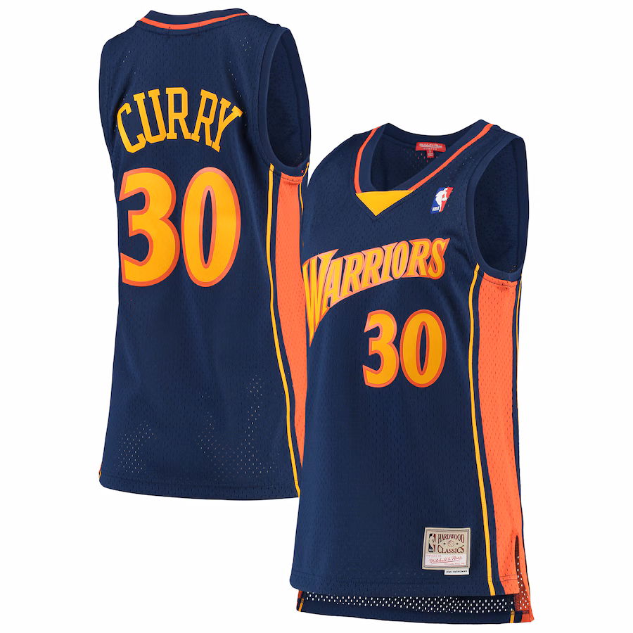 Women's Golden State Warriors Stephen Curry Mitchell & Ness Navy 2009-10 Hardwood Classics Swingman Jersey - Jersey