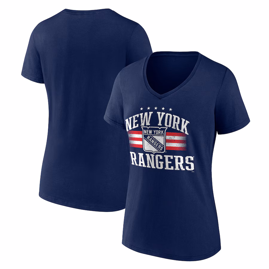Women's New York Rangers Navy Americana Team V-Neck T-Shirt - Jersey