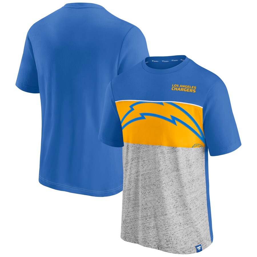 Men's Los Angeles Chargers Fanatics Powder Blue Colorblock T-Shirt - Jersey