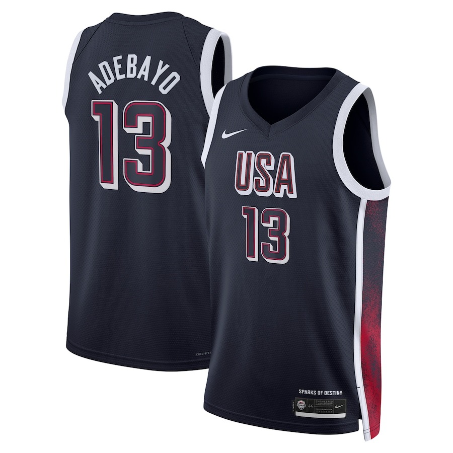 Unisex Men's USA Basketball Bam Adebayo Nike Navy 2024 Swingman Player Jersey - Jersey