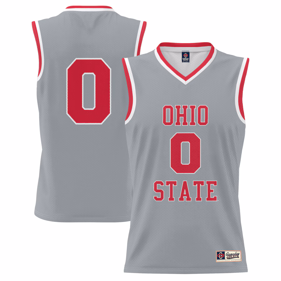 Unisex GameDay Greats #0 Gray Ohio State Buckeyes Lightweight Men's Basketball Fashion Jersey - Jersey