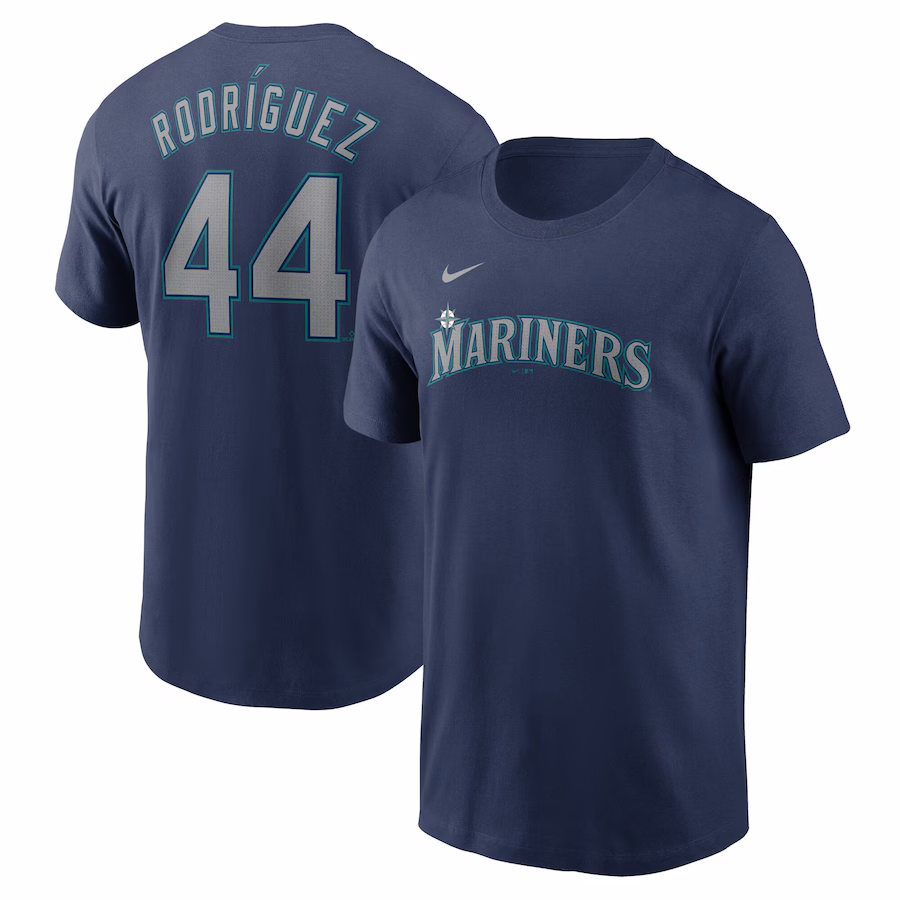 Youth Seattle Mariners Julio Rodríguez Nike Navy Home Player Name & Number T-Shirt - Jersey
