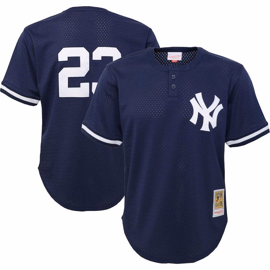 Youth New York Yankees Don Mattingly Mitchell & Ness Navy Cooperstown Collection Mesh Batting Practice Jersey - Jersey