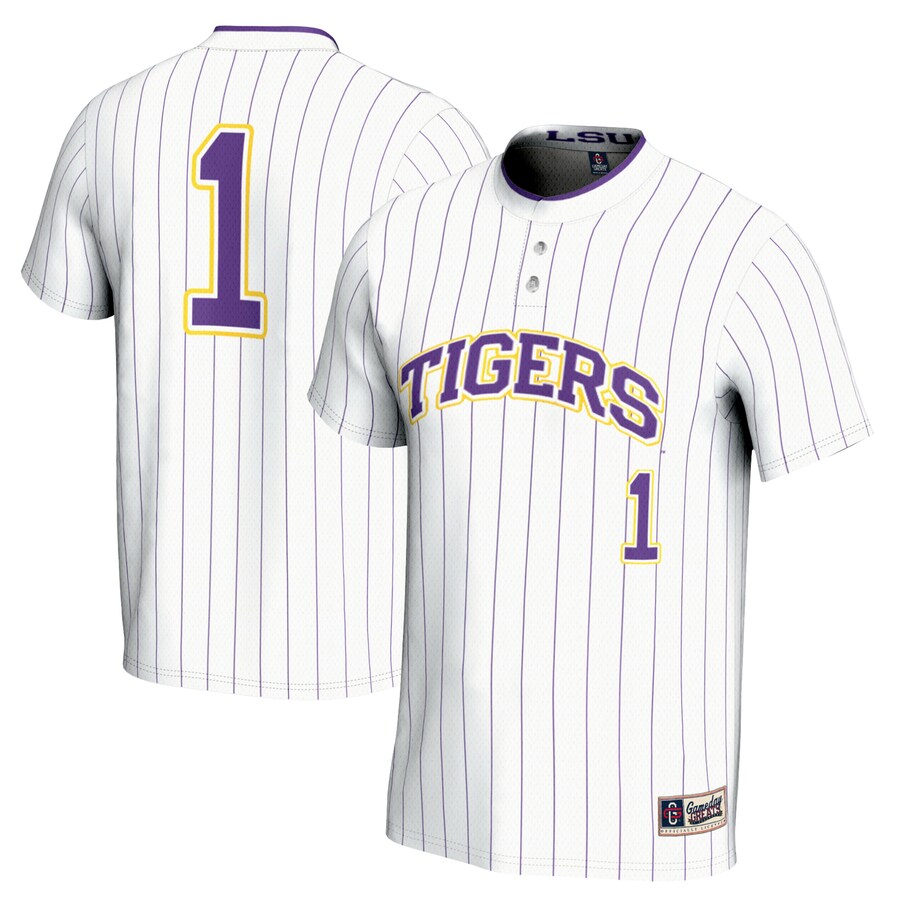 #1 LSU Tigers GameDay Greats Unisex Lightweight Softball Jersey - White - Jersey