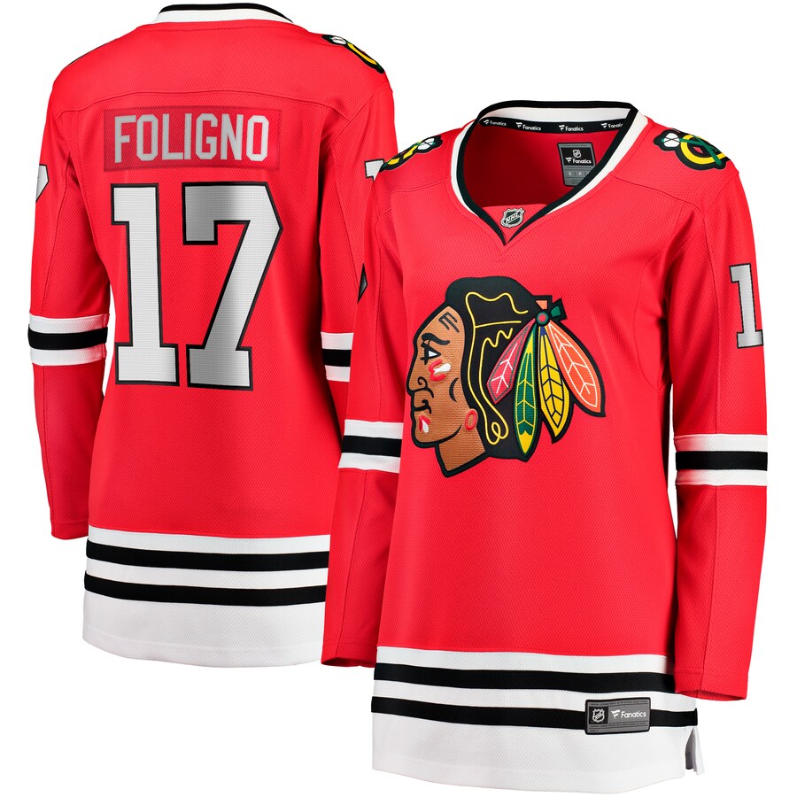 Women's Chicago Blackhawks Nick Foligno Fanatics Branded Red Home Breakaway Player Jersey - Jersey