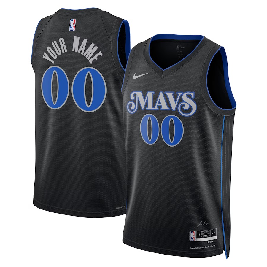 Unisex Dallas Mavericks Nike Black 2023/24 Custom Swingman Jersey - City Edition - Jersey