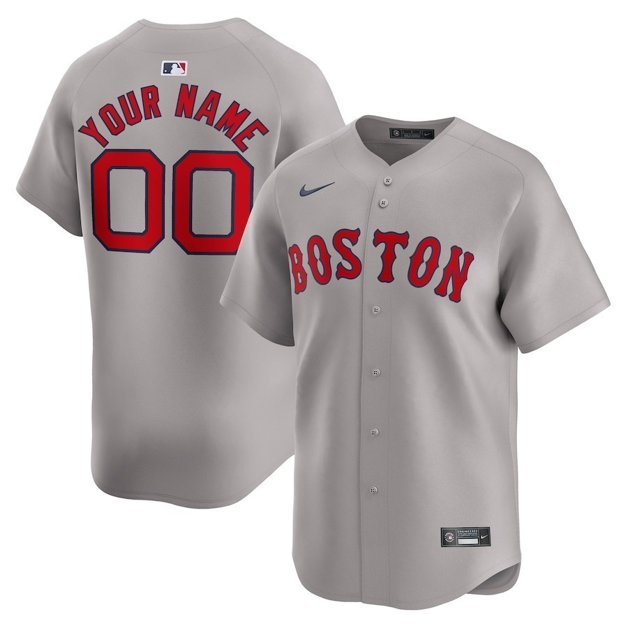 Men's Boston Red Sox  Nike Gray Away Limited Custom Jersey - Jersey