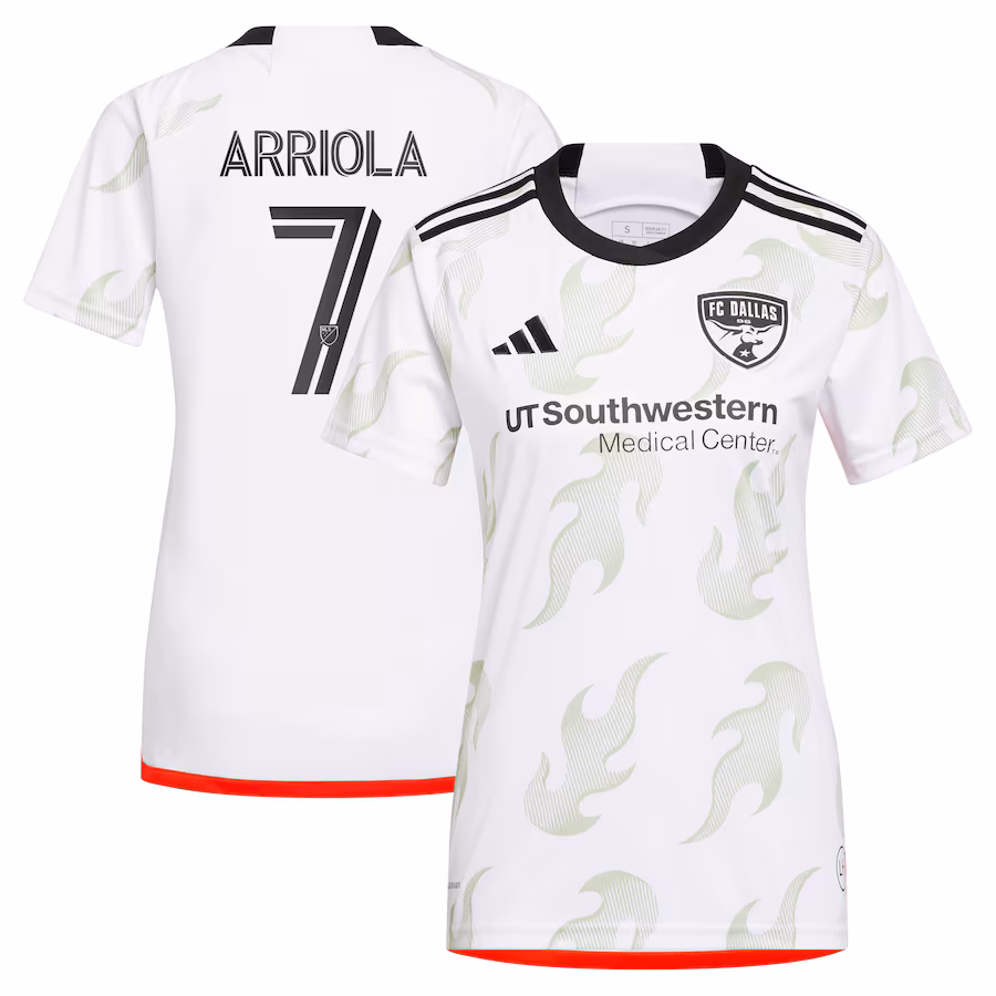 Women's FC Dallas Paul Arriola adidas White 2023 Burn Baby Burn Replica Player Jersey - Jersey