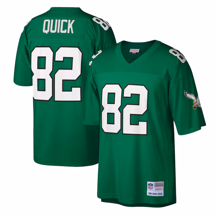 Men's Philadelphia Eagles Mike Quick Mitchell & Ness Kelly Green Legacy Replica Jersey - Jersey