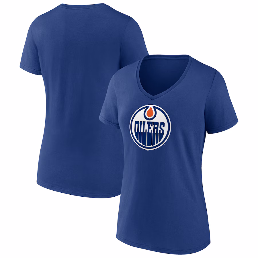 Women's Edmonton Oilers Blue Primary Logo T-Shirt - Jersey