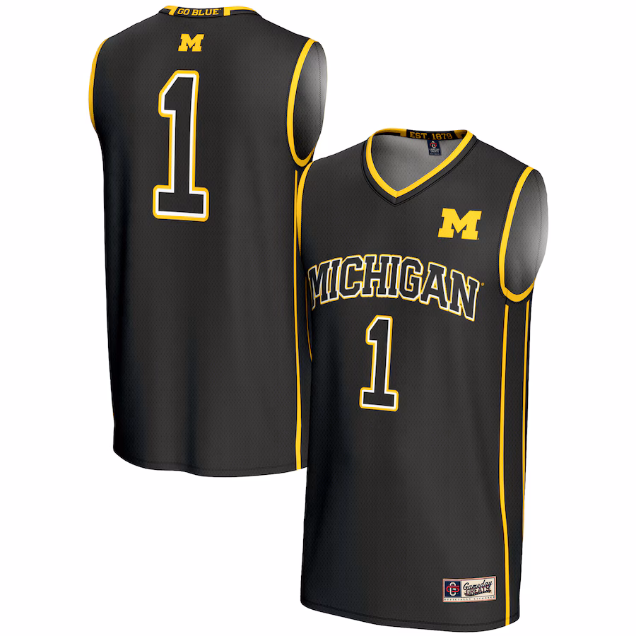 Unisex GameDay Greats #1 Black Michigan Wolverines Lightweight Basketball Jersey - Jersey