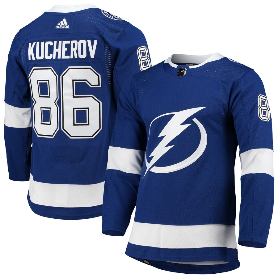 Men's Tampa Bay Lightning Nikita Kucherov adidas Blue Home Primegreen Authentic Pro Player Jersey - Jersey
