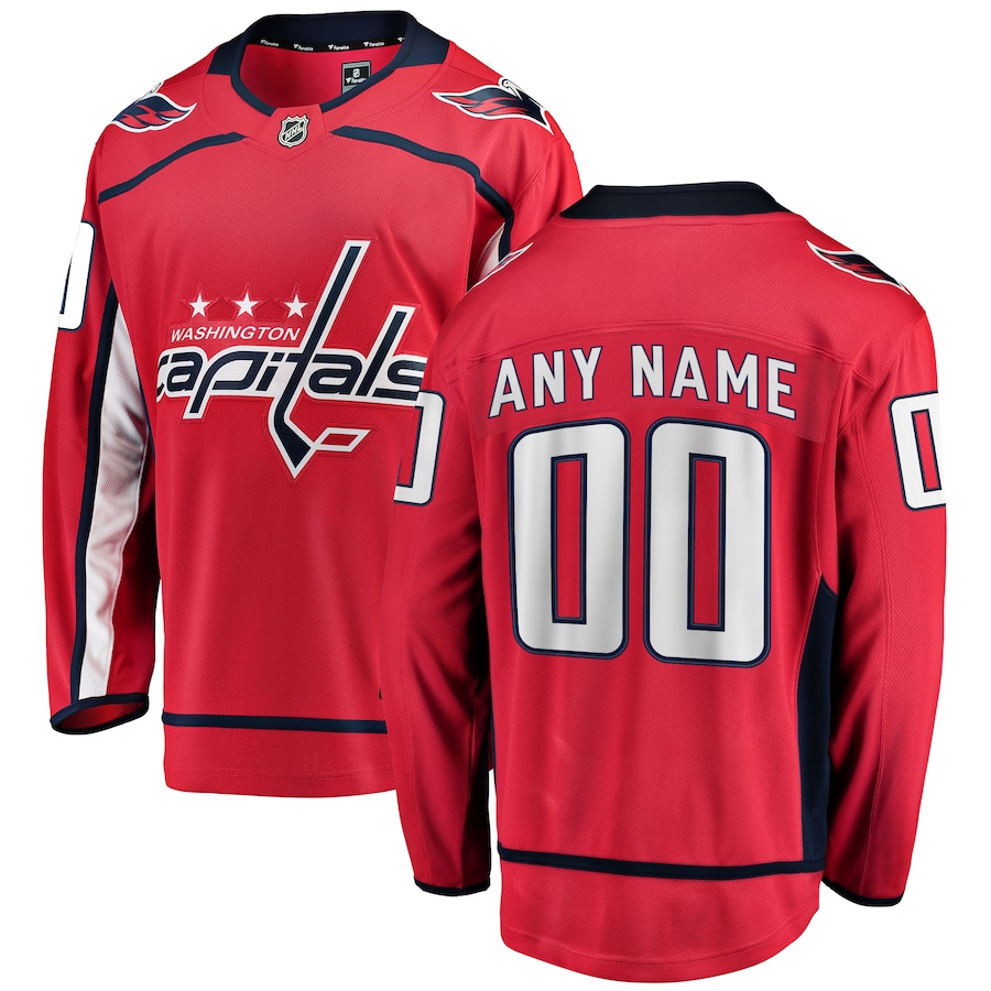 Men's Washington Capitals Fanatics Red Home Breakaway Custom Jersey - Jersey