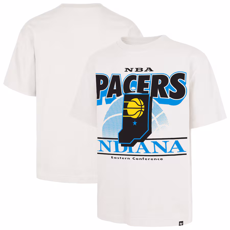 Men's Indiana Pacers  '47 White City Edition Shifty Foundation T-Shirt - Jersey
